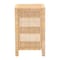 Baxton Studio Bella Modern Bohemian Natural Brown Mahogany Wood and Natural Rattan 1-Drawer Nightstand 226-13095-ZORO - alternate 7